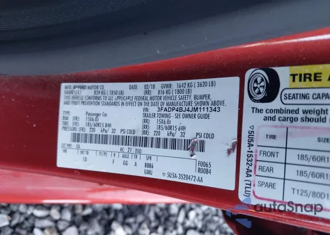2018 Ford Fiesta Se from USA, damaged, VIN 3FADP4BJ4JM111343
